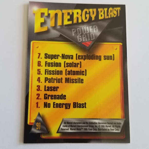 Vintage Marvel Metal trading card from 1995 Cyclops card #91 - Picture 8 of 16